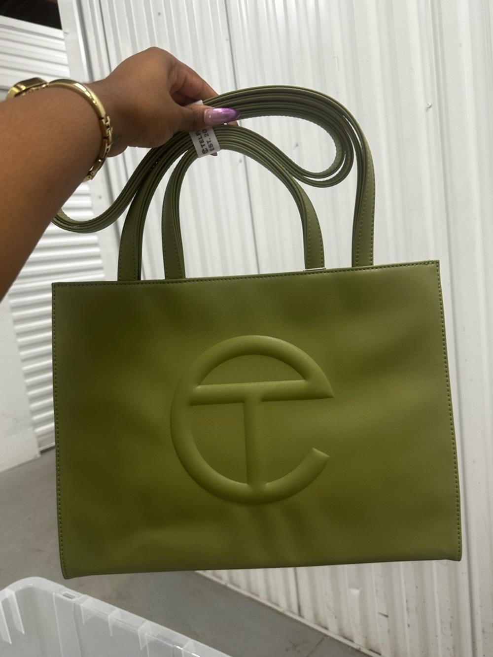 Telfar Olive Green Logo Tote